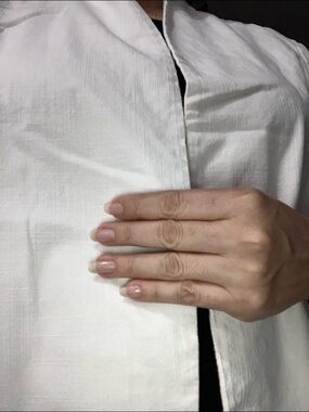 croft & barrow White Buttonless Linen-Blend Blouse